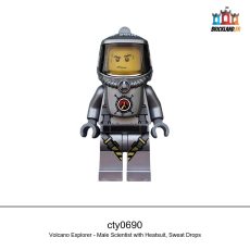 Figurine Town Volcano Explorer - Male Scientist with Heatsuit, Sweat Drops, réf. cty0690