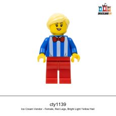 Figurine Town Ice Cream Vendor - Female, Red Legs, Bright Light Yellow Hair, réf. cty1139