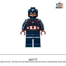 Figurine Super Heroes Captain America - Dark Blue Suit with Reddish Brown Belt and Harness, réf. sh0177