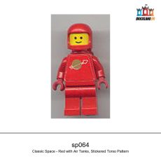 Figurine Space Classic Space - Red with Air Tanks, Stickered Torso Pattern, réf. sp064