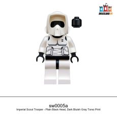 Figurine Star Wars Imperial Scout Trooper - Plain Black Head, Dark Bluish Gray Torso Print, réf. sw0005a