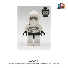 Figurine Star Wars Imperial Scout Trooper - Printed Black Head, Dark Bluish Gray Torso Print, réf. sw0005b
