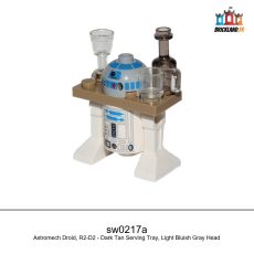 Figurine Star Wars Astromech Droid, R2-D2 - Dark Tan Serving Tray, Light Bluish Gray Head, réf. sw0217a