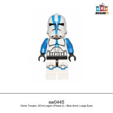 Figurine Star Wars Clone Trooper, 501st Legion (Phase 2) - Blue Arms, Large Eyes, réf. sw0445