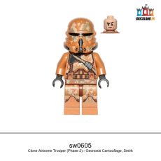 Figurine Star Wars Clone Airborne Trooper (Phase 2) - Geonosis Camouflage, Smirk, réf. sw0605