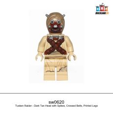 Figurine Star Wars Tusken Raider - Dark Tan Head with Spikes, Crossed Belts, réf. sw0620