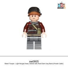 Figurine Star Wars Rebel Trooper - Light Nougat Head, Helmet with Pearl Dark Gray Band, réf. sw0805