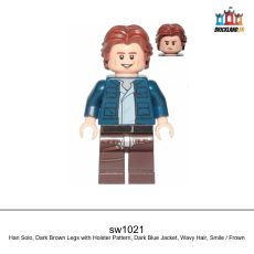 Figurine Star Wars Han Solo, Dark Brown Legs with Holster Pattern, Dark Blue Jacket, réf. sw1021