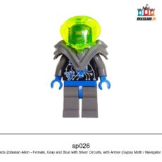 Figurine Space Insectoids Zotaxian Alien - Female, Gray and Blue with Silver Circuits, with Armor (Gypsy Moth / Navigator Sharp), réf. sp026