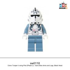 Figurine Star Wars Clone Trooper V-wing Pilot (Phase 2) - Sand Blue Arms and Legs, Black Head, réf. sw0118