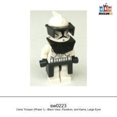 Figurine Star Wars Clone Trooper (Phase 1) - Black Visor, Pauldron, and Kama, Large Eyes, réf. sw0223