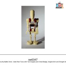 Figurine Star Wars Security Battle Droid - Dark Red Torso with Tan Insignia and Chest Badge, Angled Arm and Straight Arm, réf. sw0347