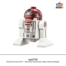 Figurine Star Wars Astromech Droid, R4-P17 - Silver Band Around Dome, Black Outline Rectangles, réf. sw0706