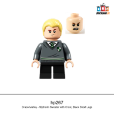 Figurine Harry Potter Draco Malfoy - Slytherin Sweater with Crest, Black Short Legs, réf. hp267