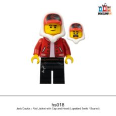 Figurine Hidden Side Jack Davids - Red Jacket with Cap and Hood (Lopsided Smile / Scared), réf. hs018