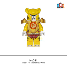 Figurine LEGENDS OF CHIMA Lundor - Fire Chi and Heavy Armor, réf. loc081