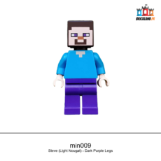 Figurine Minecraft Steve (Light Nougat) - Dark Purple Legs, réf. min009