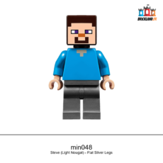 Figurine Minecraft Steve (Light Nougat) - Flat Silver Legs, réf. min048