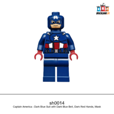 Figurine Super Heroes Captain America - Dark Blue Suit with Dark Blue Belt, Dark Red Hands, Mask, réf. sh0014