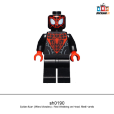 Figurine Super Heroes Spider-Man (Miles Morales) - Red Webbing on Head, Red Hands, réf. sh0190
