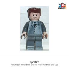 Figurine Spider-Man Harry Osborn 2, Dark Bluish Gray Suit Torso, Dark Bluish Gray Legs, réf. spd022