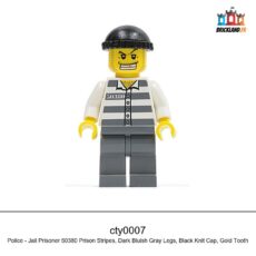 Figurine Town Police - Jail Prisoner 50380 Prison Stripes, Dark Bluish Gray Legs,  réf. cty0007