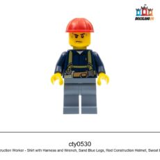 Figurine Town Construction Worker - Shirt with Harness and Wrench, Sand Blue Legs, réf. cty0530