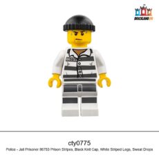 Figurine Town Police - Jail Prisoner 86753 Prison Stripes, Black Knit Cap, réf. cty0775