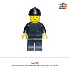 Figurine Town Plain Black Torso with Black Arms, Black Legs, Black Fire Helmet, réf. fire005