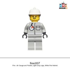 Figurine Town Fire - Air Gauge and Pocket, Light Gray Legs, White Fire Helmet, réf. firec007