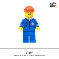 Figurine Town Bulldozer Logo - Blue Legs, Red Construction Helmet, réf. jbl002