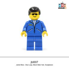 Figurine Town Jacket Blue - Blue Legs, Black Male Hair, Sunglasses, réf. jbl007