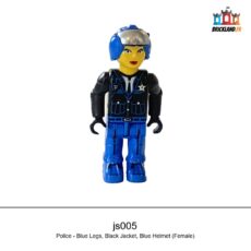 Figurine 4 Juniors Police - Blue Legs, Black Jacket, Blue Helmet (Female), réf. js005