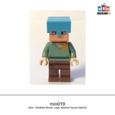 Figurine Minecraft Alex - Reddish Brown Legs, Medium Azure Helmet, réf. min019