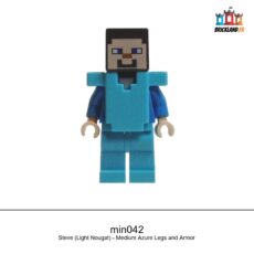 Figurine Minecraft Steve (Light Nougat) - Medium Azure Legs and Armor, réf. min042
