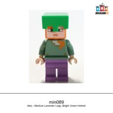 Figurine Minecraft Alex - Medium Lavender Legs, Bright Green Helmet, réf. min089