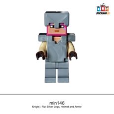 Figurine Minecraft Knight - Flat Silver Legs, Helmet and Armor, réf. min146