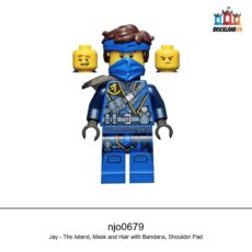 Figurine NINJAGO Jay - The Island, Mask and Hair with Bandana, Shoulder Pad, réf. njo0679