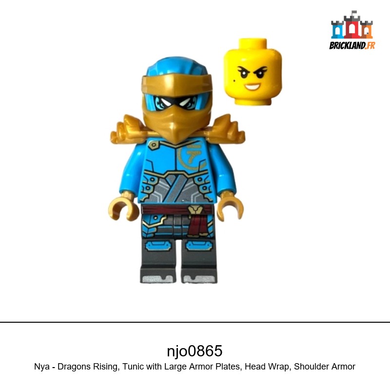 Figurine NINJAGO Nya – Dragons Rising, Tunic with Large Armor Plates, Head Wrap, Shoulder Armor, réf. njo0865