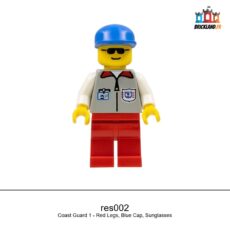 Figurine Town Coast Guard 1 - Red Legs, Blue Cap, Sunglasses, réf. res002
