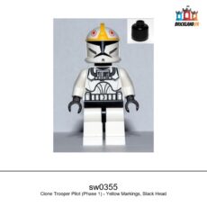 Figurine Star Wars Clone Trooper Pilot (Phase 1) - Yellow Markings, Black Head, réf. sw0355
