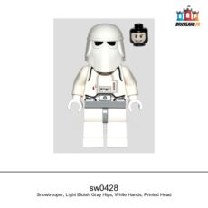 Figurine Star Wars Snowtrooper, Light Bluish Gray Hips, White Hands, Printed Head, réf. sw0428