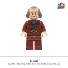Figurine Harry Potter Argus Filch - Bald on Top, Reddish Brown Coat, Dark Brown Vest, Plain Legs, réf. hp478