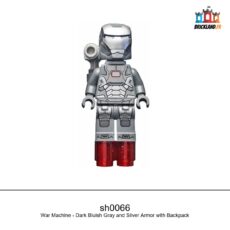 Figurine Super Heroes War Machine - Dark Bluish Gray and Silver Armor, réf. sh0066