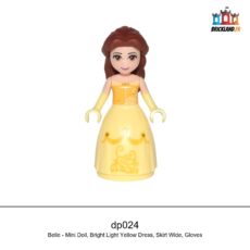 Figurine Disney Belle - Mini Doll, Bright Light Yellow Dress, Skirt Wide, Gloves, réf. dp024