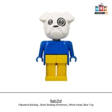 Figurine Fabuland Fabuland Bulldog - Boris Bulldog (Postman), White Head, Blue Top, réf. fab2d