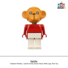Figurine Fabuland Fabuland Monkey - Gabriel Gorilla, Brown Head, White Legs, Red Top, réf. fab8e