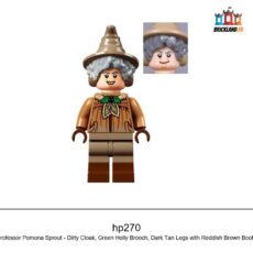 Figurine Harry Potter Professor Pomona Sprout - Dirty Cloak, Green Holly Brooch, Dark Tan Legs, réf. hp270