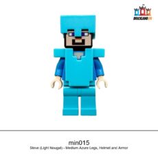 Figurine Minecraft Steve (Light Nougat) - Medium Azure Legs, Helmet and Armor, réf. min015