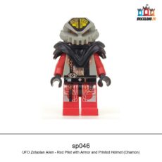 Figurine Space UFO Zotaxian Alien - Red Pilot with Armor and Printed Helmet (Chamon), réf. sp046
